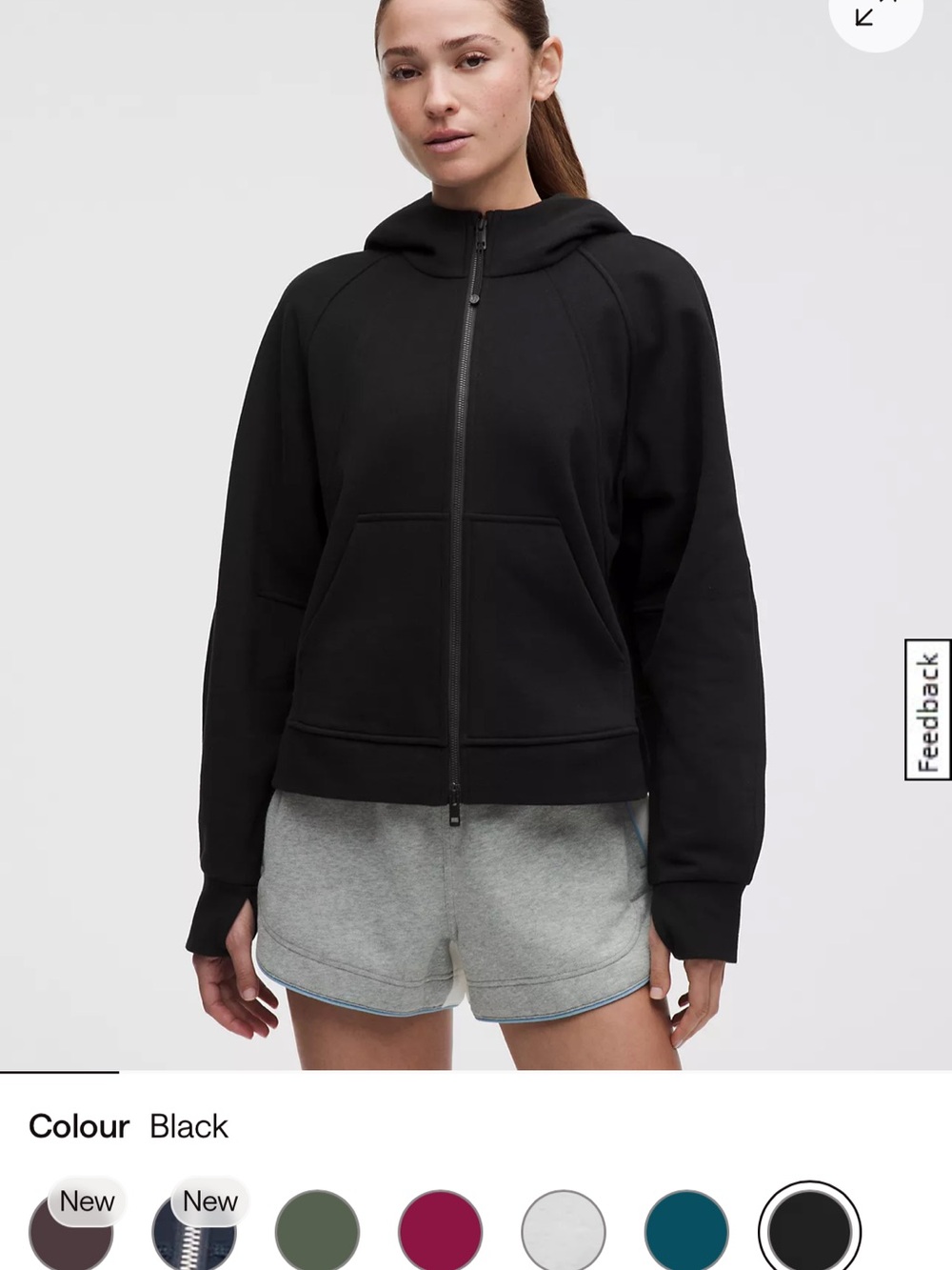 lululemon athletica Scuba Black Full-Zip Hoodie Sweatshirt - M/L